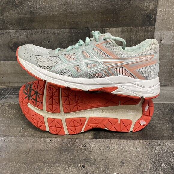 Asics Women's Gel Contend 4 Ortholite Running Shoes Size 8 Gray Mint T765Q VGUC - Picture 2 of 10